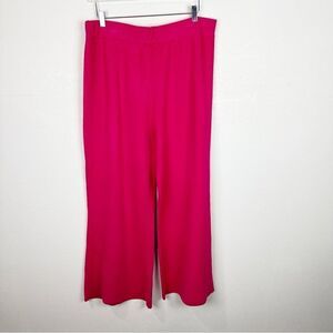 H Halston Hot Pink Knit Pull On Flared Stretchy Pants XL
